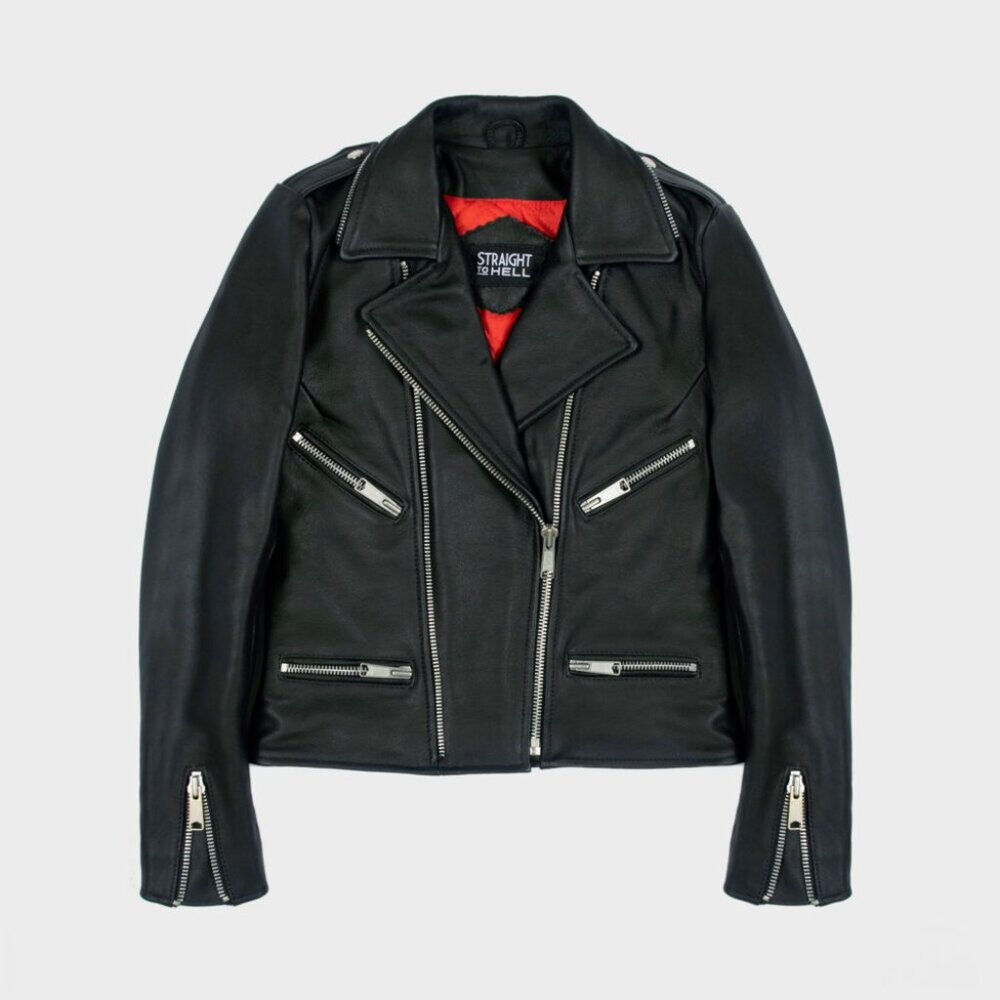 70s rock star **real** leather jacket - Straight to Hell limited edition
